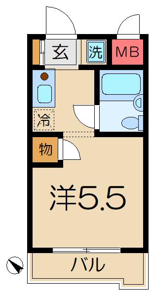 TOP港南台第一(ワンルーム/3階)の間取り写真