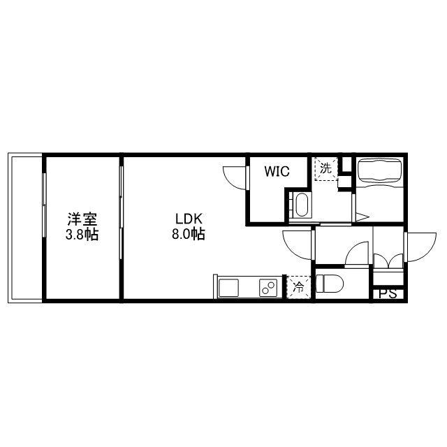 月光道三町(1LDK/1階)の間取り写真