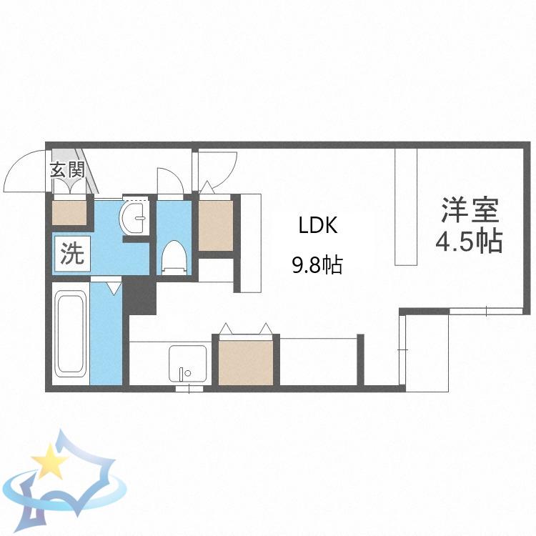 ツヴァイトロジック(1LDK/3階)の間取り写真
