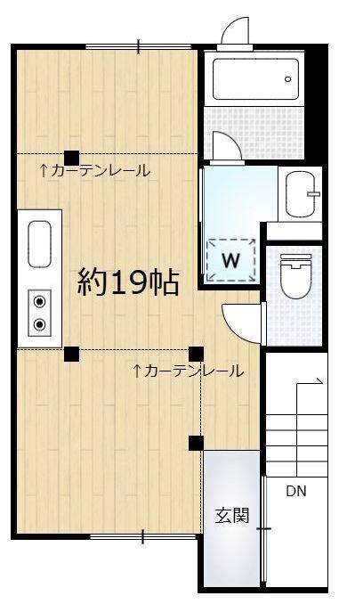 FOR NEST 旭が丘(2DK/1階)の間取り写真