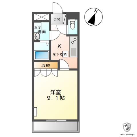 RIVER SIDE TOKI(1K/1階)の間取り写真