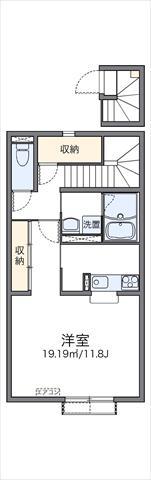 レオネクストロイヤルKリリハ(1K/2階)の間取り写真
