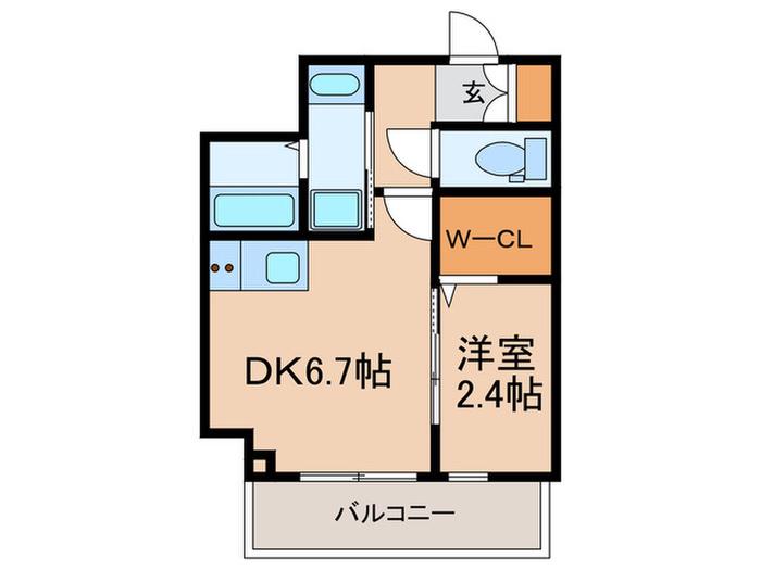 レジデンス神戸ウィステリアパーク(1DK/9階)の間取り写真