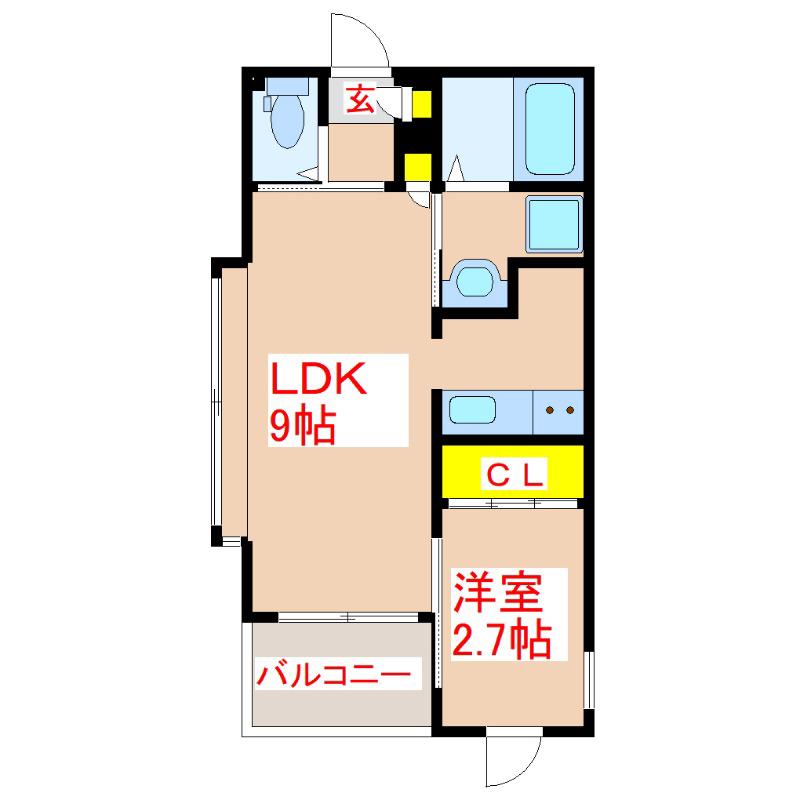 G/STAIR(1LDK/3階)の間取り写真