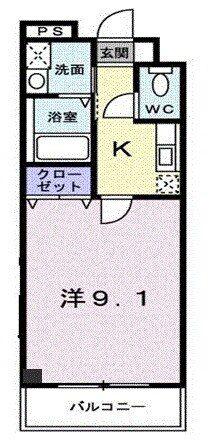 グレース離宮(1K/2階)の間取り写真