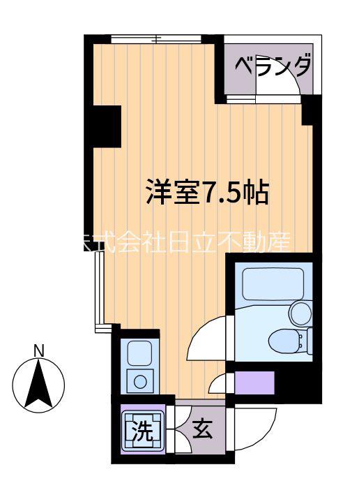 U・HEIGHTS(ワンルーム/6階)の間取り写真