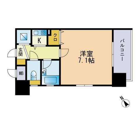 ダイナコート六本松III(1K/8階)の間取り写真