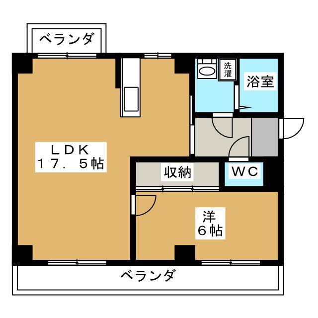 アバンハウスI-C(1LDK/2階)の間取り写真