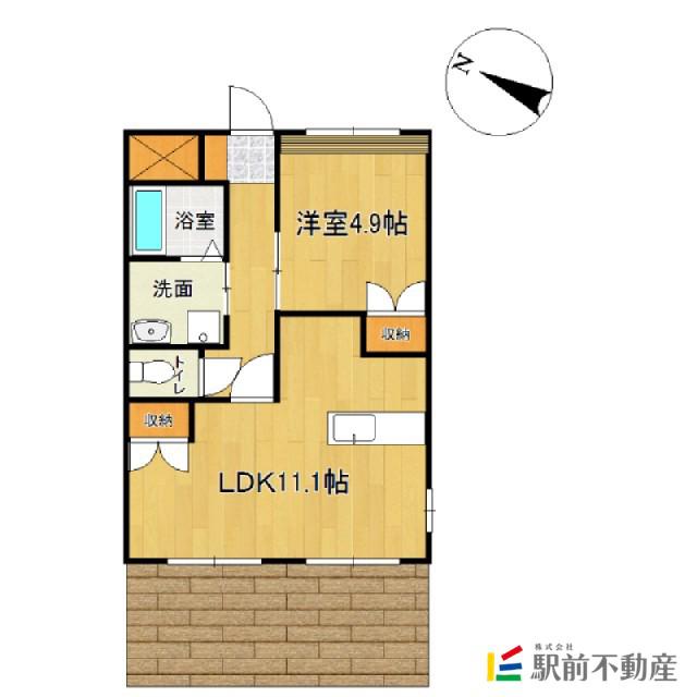 スタービレ小倉(1LDK/1階)の間取り写真