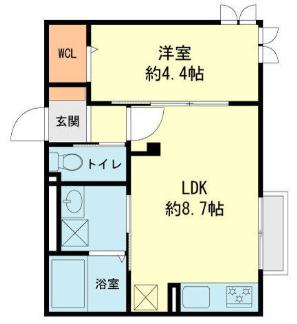 FORT III(1LDK/1階)の間取り写真