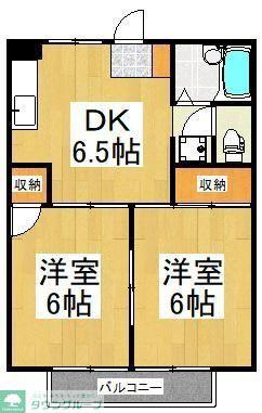 ロイヤルハイツB(2DK/2階)の間取り写真