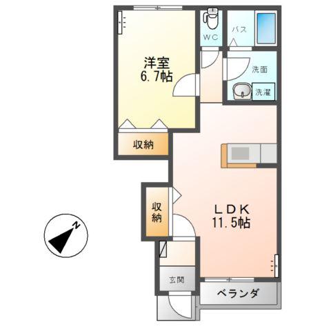 ガーデン・コート(1LDK/1階)の間取り写真