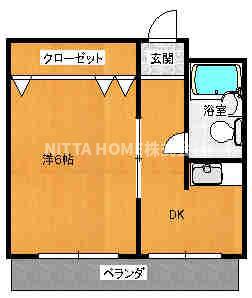 ナビハイム柏原II(1DK/1階)の間取り写真