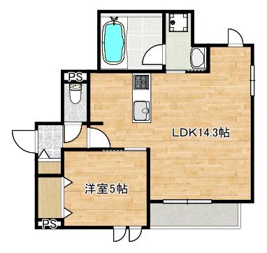 シルフィード元住吉(1LDK/1階)の間取り写真