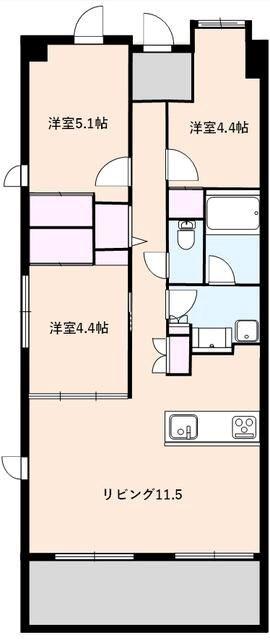 東急ドエルアルス本郷南(3LDK/6階)の間取り写真