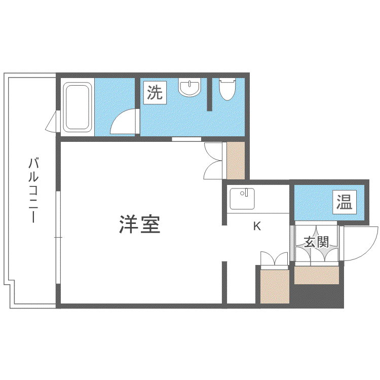 ラフィネタワー札幌南3条(1K/7階)の間取り写真