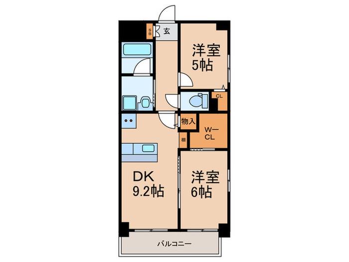 サンビルダープラス友田町ステーションフロント(2DK/5階)の間取り写真