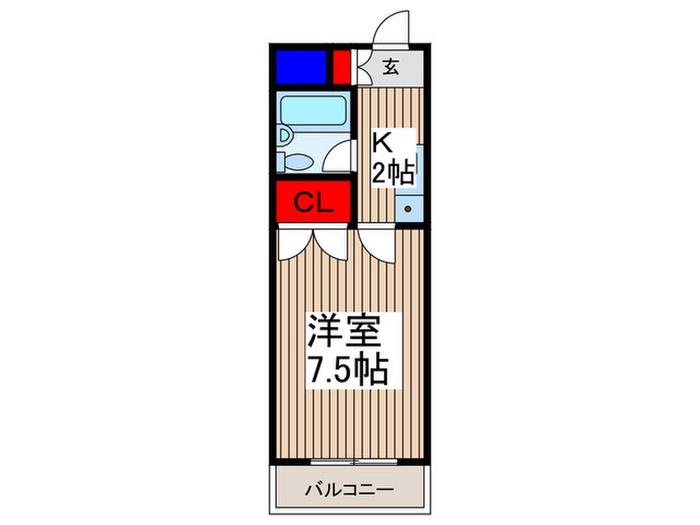 コーポサンライズ(1K/1階)の間取り写真