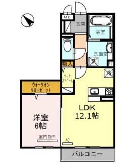 シャルム アンジュ(1LDK/2階)の間取り写真