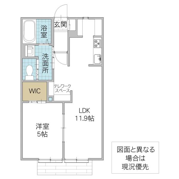 サンモール牛久B棟(1LDK/1階)の間取り写真