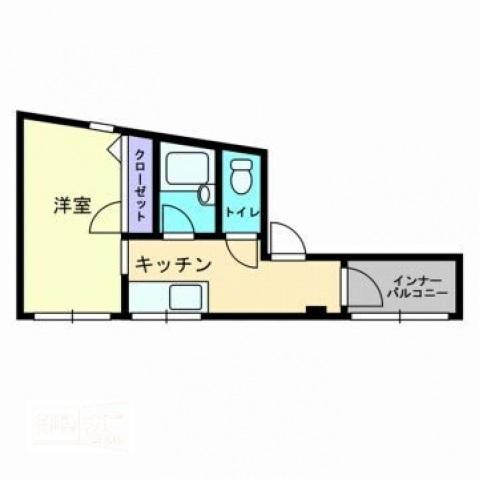 宮脇第15マンション(1K/2階)の間取り写真
