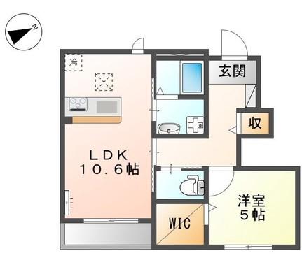 グレイスII(1LDK/1階)の間取り写真