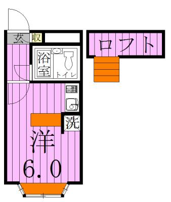ベルピア六実1-1(ワンルーム/2階)の間取り写真