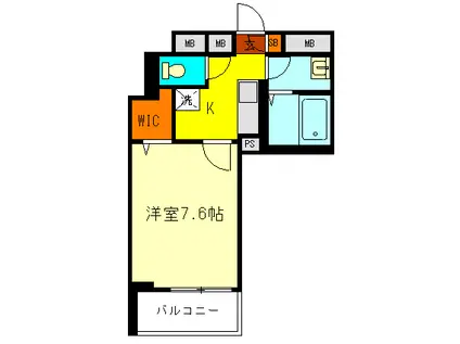 メテオ国分寺(1K/2階)の間取り写真