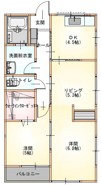 ルミエール(1LDK/2階)の間取り写真