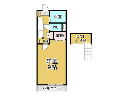 ロイヤルコーポ愛隣(1K/2階)の間取り写真