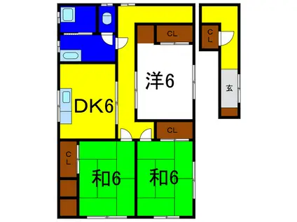 ハイツ勝瑞(3DK/2階)の間取り写真