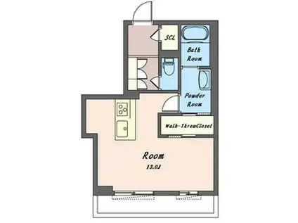 SERDINA(ワンルーム/1階)の間取り写真