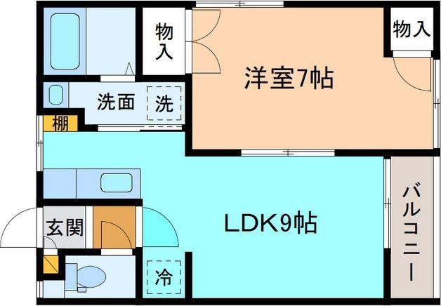 ミエールドルチェ(1LDK/2階)の間取り写真