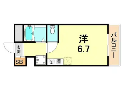シャルムメゾン本庄(ワンルーム/1階)の間取り写真