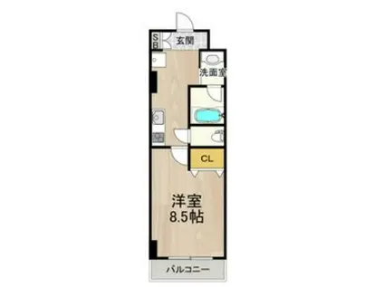 シティスパイヤ神戸元町(1K/11階)の間取り写真