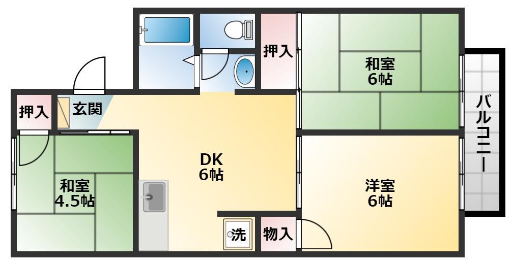 セジュール ナカノ(3DK/2階)の間取り写真