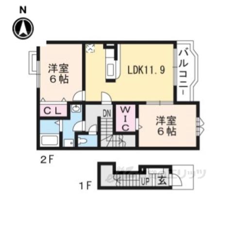 アイリット・Ⅰ(2LDK/2階)の間取り写真