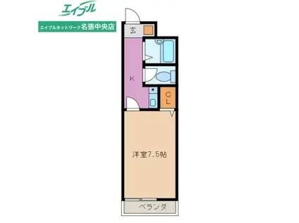 RIVARI(1K/2階)の間取り写真