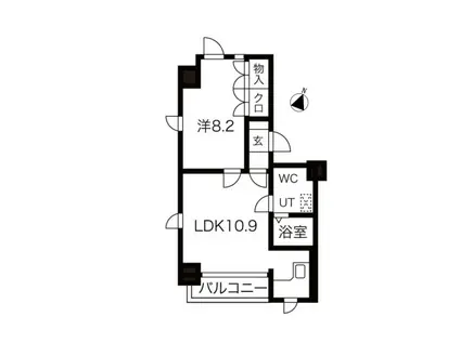 ネオアージュ大通西(1LDK/8階)の間取り写真