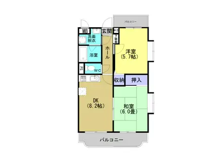サンライズ吉野D棟(2DK/3階)の間取り写真