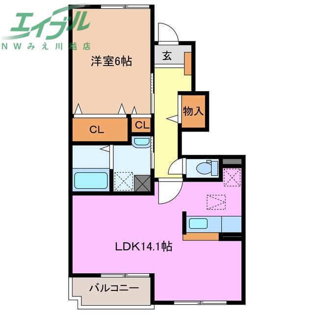 ステラK・I(1LDK/1階)の間取り写真