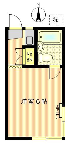 中山コーポ(1K/2階)の間取り写真