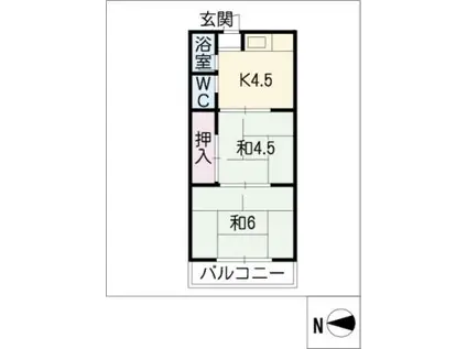 アネックス矢田橋(2K/2階)の間取り写真