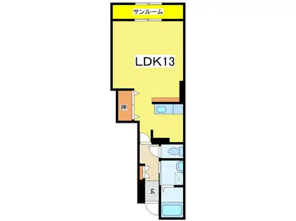 アルモニーテ(ワンルーム/1階)の間取り写真