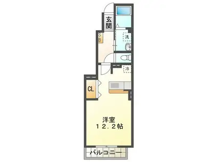 SUNLITMURAKAMI(1K/1階)の間取り写真