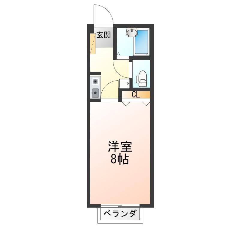 パールハイツ松波(1K/2階)の間取り写真
