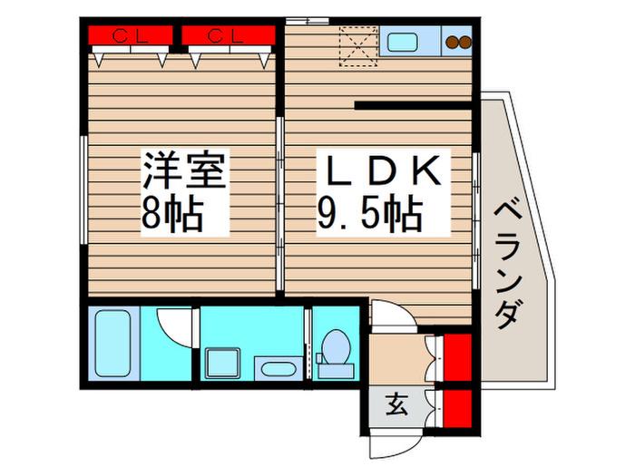 S-FORT西船橋(1LDK/4階)の間取り写真