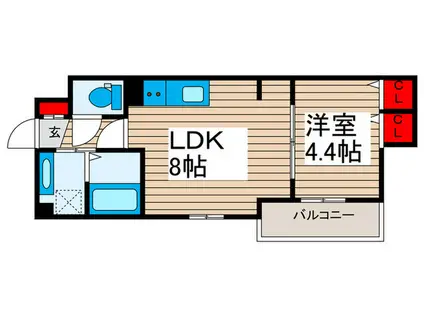 アヴァンス東日暮里(1LDK/3階)の間取り写真