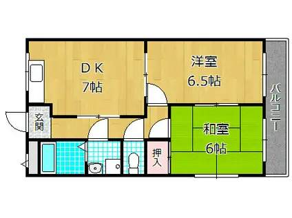 大塚ハイツ(2DK/3階)の間取り写真