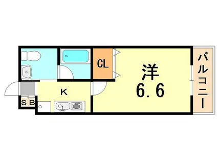 ハイム天神(1K/2階)の間取り写真